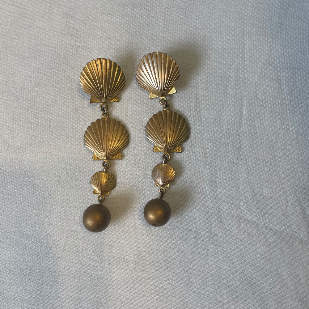 Bronze Seashell Earrings